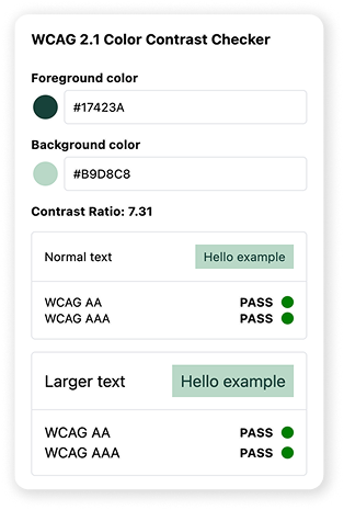 Image showing a color contrast check screen. 