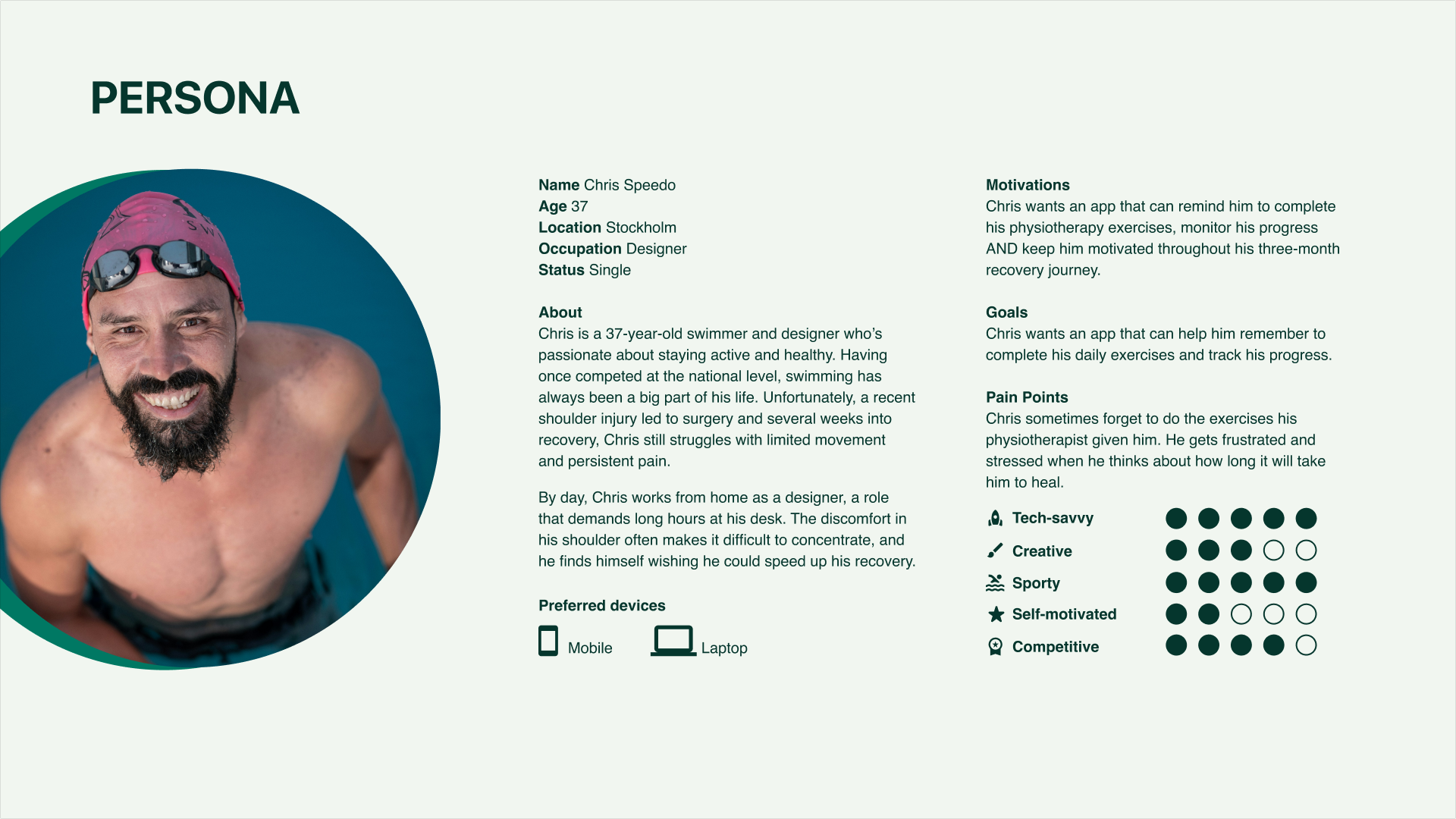 Spread showing Persona metrics