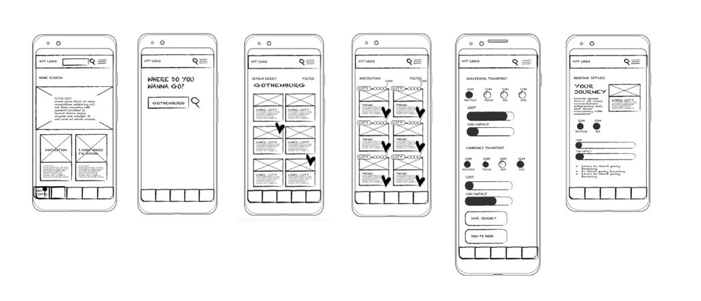Image showing a first rough concept sketch in black and white. 